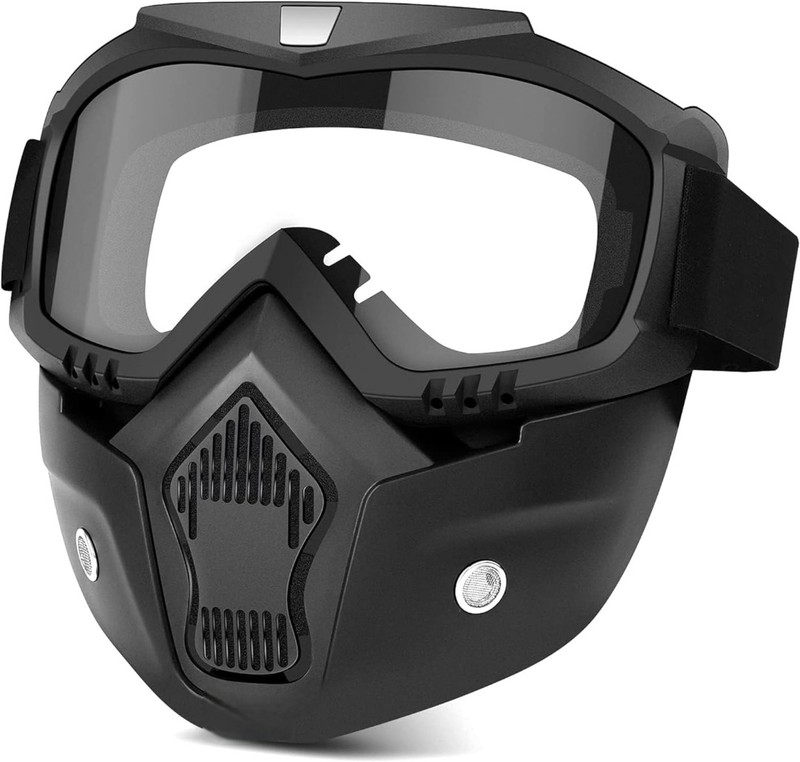 BIKEBLOOM Goggle Mask UV Protective Open Face & Eyewear(1pc) transparent Helmet Breath Guard