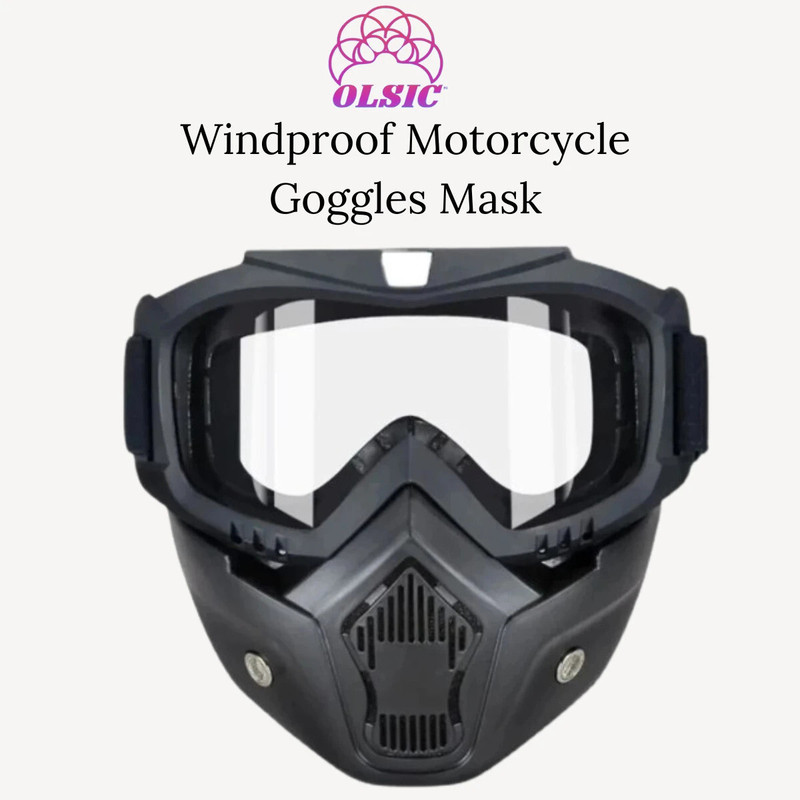QUICKMOVE Motocross Bike Riding Goggles Glasses Face Dust Mask With Detachable Blowtorch21 Helmet Breath Guard