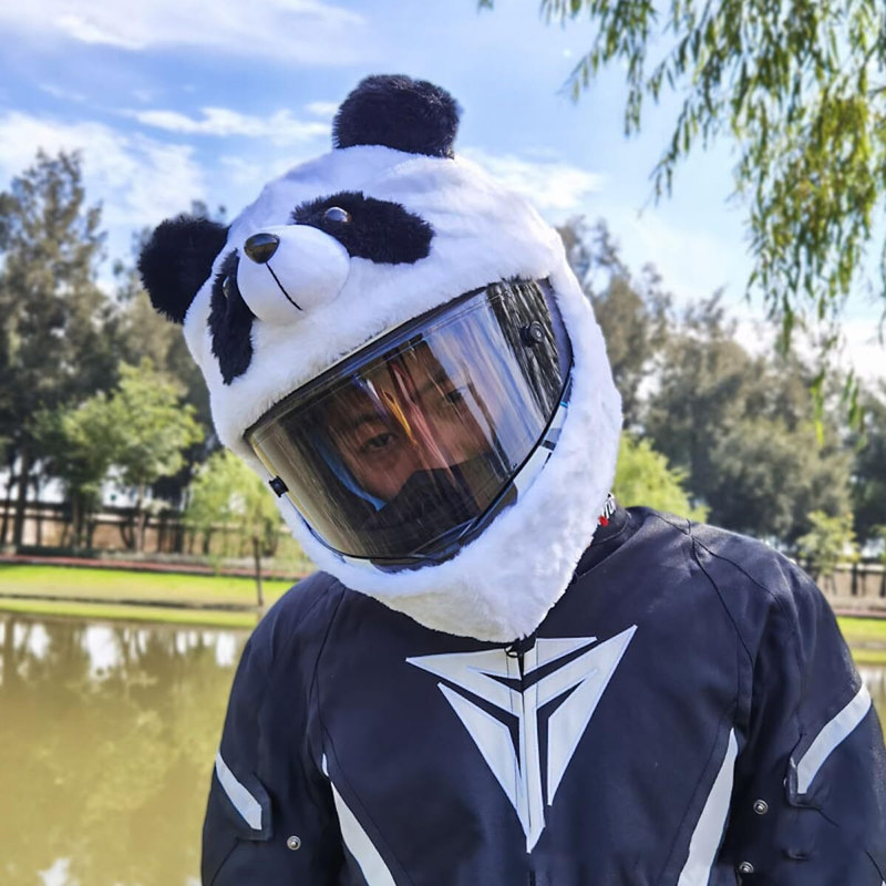 V VANTRA Viral Panda Helmet Cover For Riders | Motorcycle Funny Helmet Cover Helmet Helmet Buckle Clip
