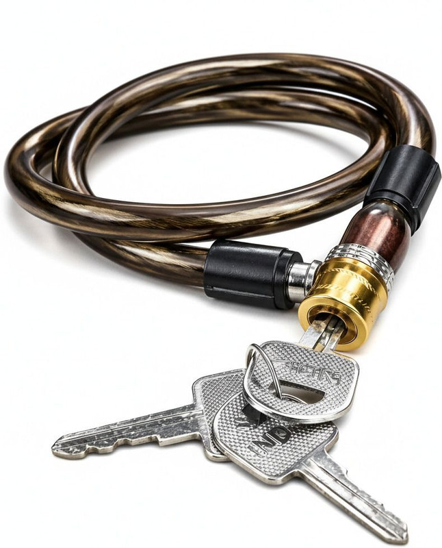 HINDSON Steel, Brass Cable Lock For Helmet