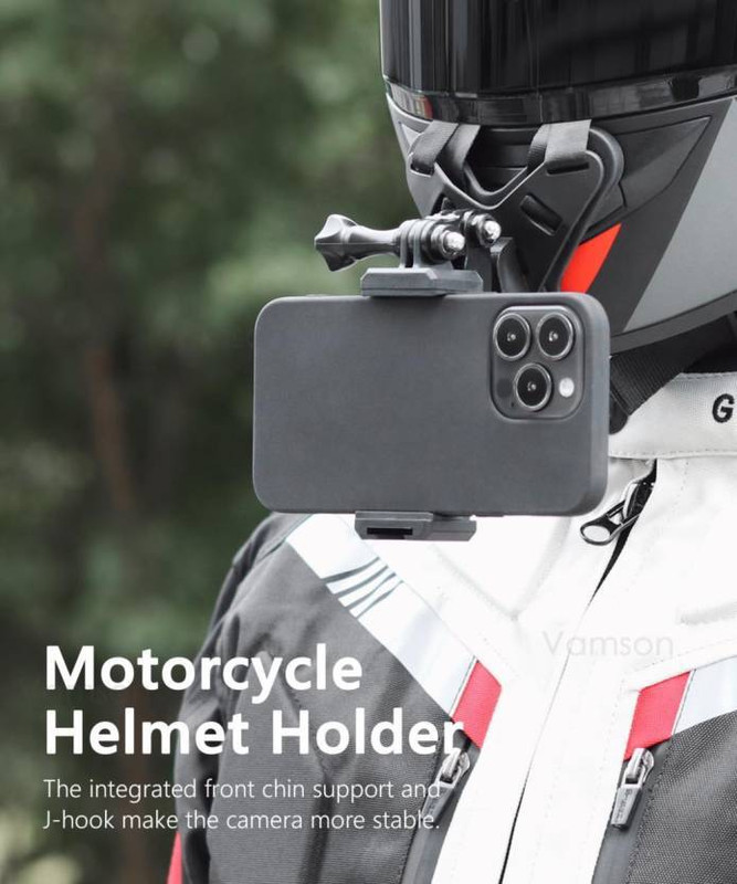 Priavy Helmet Chin Mount with Mobile Holder & Screw Compatible with All Smart Phone Helmet Mount