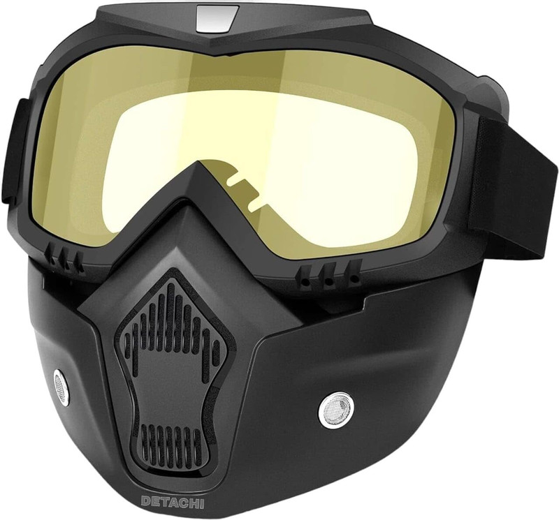 VEKIN Bike Riding Face Mask Protective Gear Face Shield Motorcycle Goggles Helmet Visor(Black)