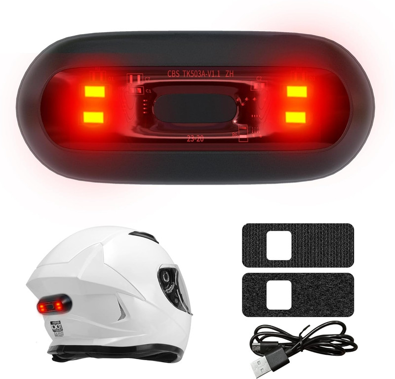 USPOT Helmet LED Tail Light for Bike & Motorcycle Night Riding Safety Warning Light Helmet Visor(Red)