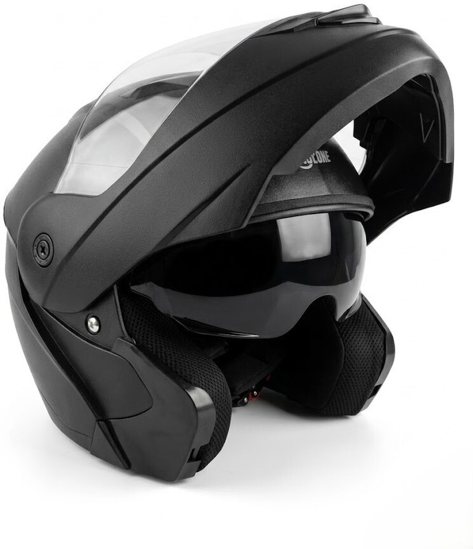 ASCONE Flip Up Helmet for Men ISI Certified Anti-Scratch, UV Resistant Motorbike Motorbike Helmet(NATURAL BLACK)