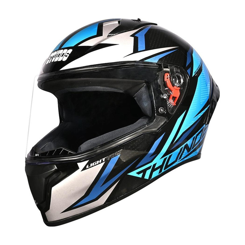 STUDDS Thunder Lightvolt ISI and DOT Certified Full Face Helmet Motorbike Helmet(Black Grey - N1)