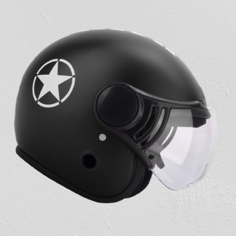 HILLIYARD A Half Face Motorcycle Helmet for Men | ISI Certified Helmet for Highway Riding Motorbike Helmet(Black)