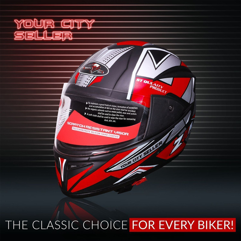 stiss WHITERED-020 Motorbike Helmet(Red)