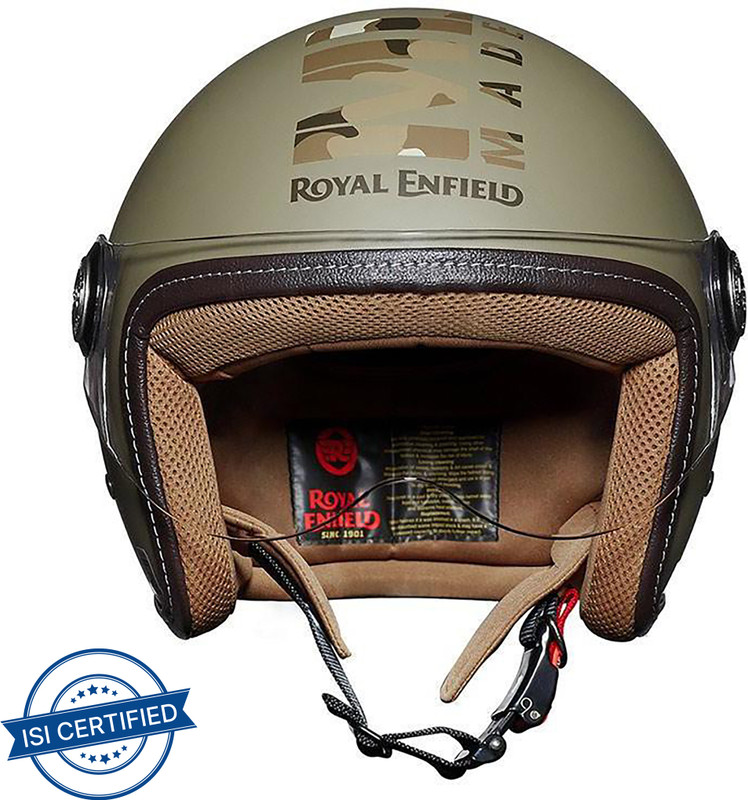 ROYAL ENFIELD MLG Chopper with Visor Open Face Motorbike Helmet(Desert Storm)