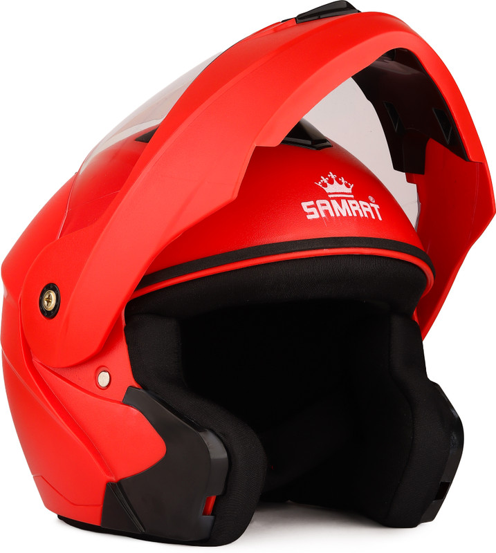 Samrat FLIP UP HELMET Motorsports Helmet(RED COLOR)