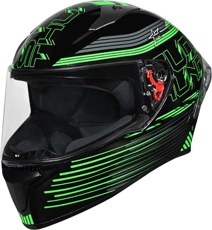 STUDDS Thunder D11 ISI Certified Full Face Graphic with Clear Visor Motorbike Helmet(BLACK N3)