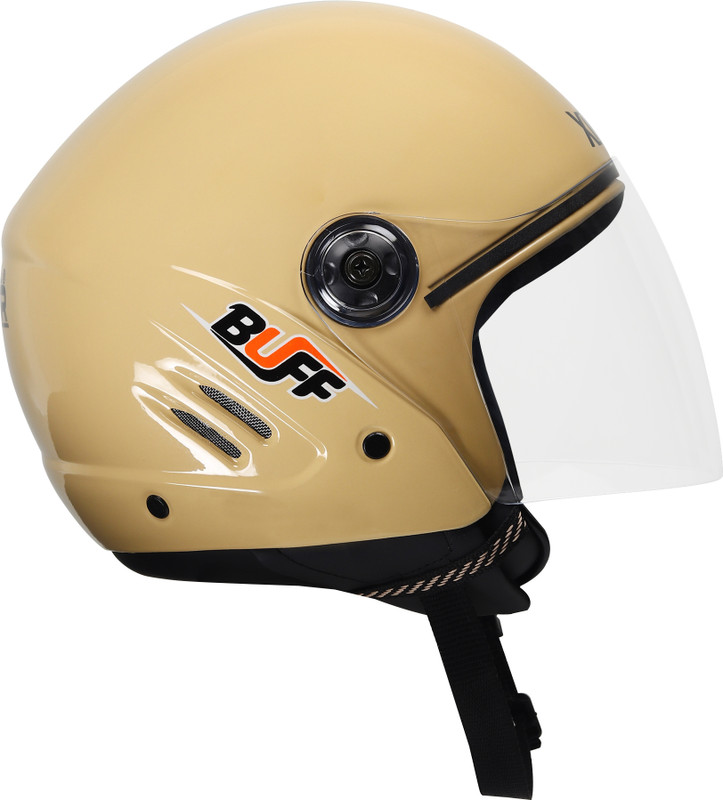 Xinor Buff Open Face Helmet for Men & Women with Plain Visor -ISI Mark Motorbike Helmet(Strom)