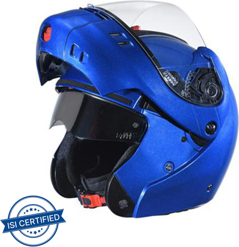 STUDDS Ninja 3G Double Visor Motorbike Helmet(Flame Blue)