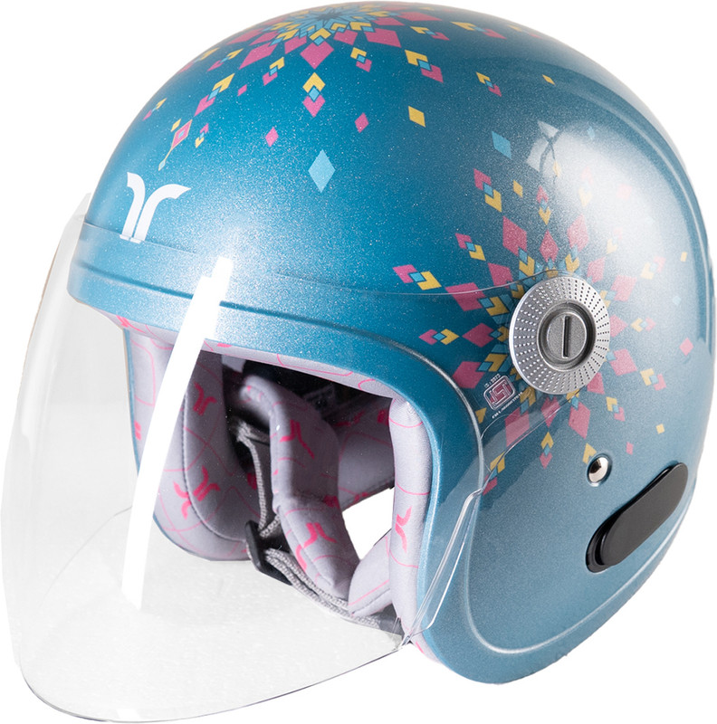 TVARRA Dreamcatcher Open Face Blue Women's Helmet, Small,Printed Design, ISI certified Motorbike Helmet(Ocean Blue)