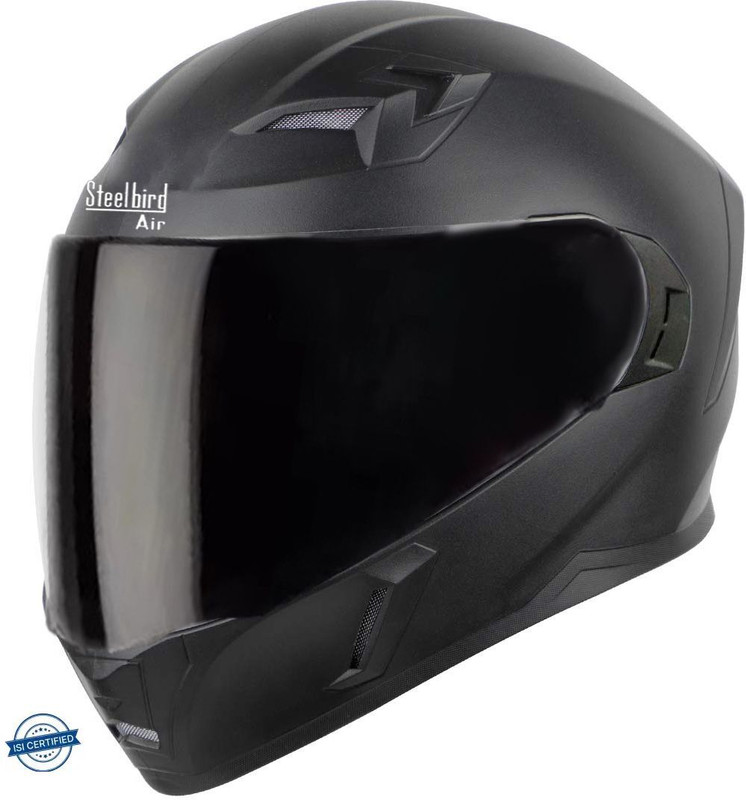 Steelbird Air ISI Certified Helmet Black 620 mm Size XL (Black-Visor) Motorbike Helmet(Black)