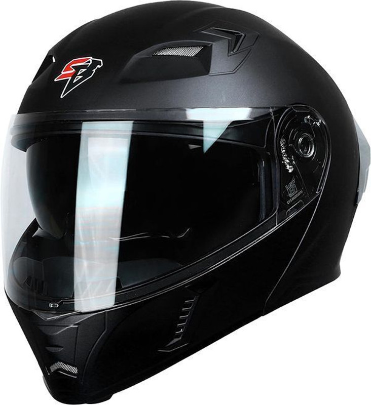 Steelbird Air SBA-20 ISS Flip-up Glossy Black Helmet for men 580 MM Motorbike Helmet(Glossy Black)