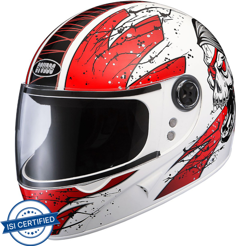 STUDDS Chrome D3 Motorbike Helmet(White)