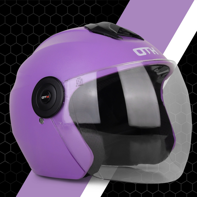 OTH Armet Purple Half-Face Helmet, ISI Certified High-Safety Helmet Motorbike Helmet(Purple)