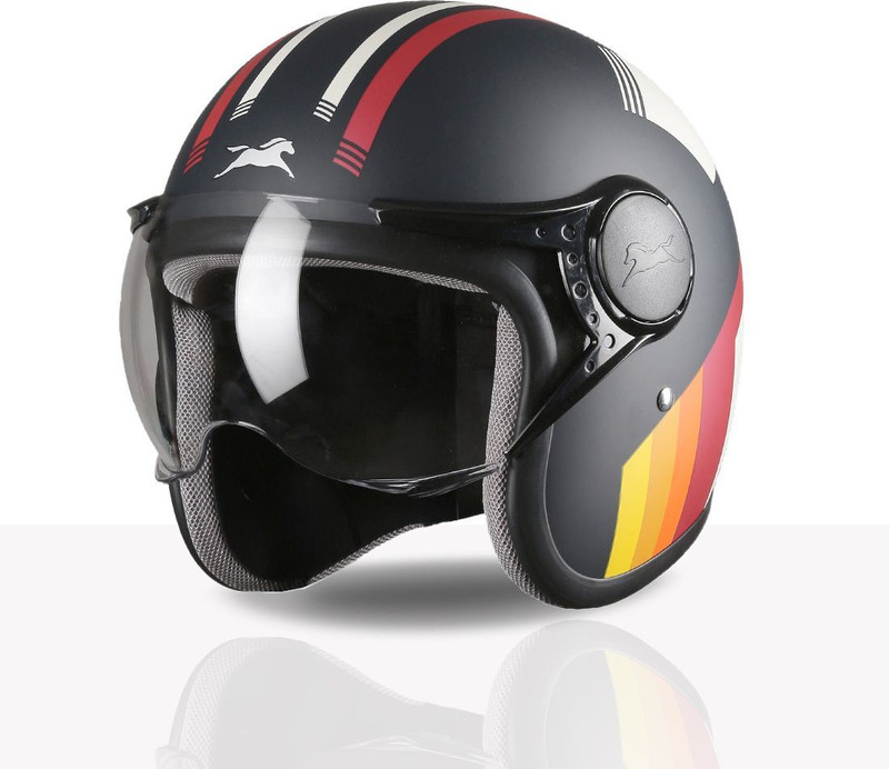 TVS Cruisetown Open Face Helmet Motorbike Helmet(Navy & Red)