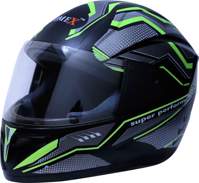 Comex Full face 2jaali helmet Motorbike Helmet(Black)