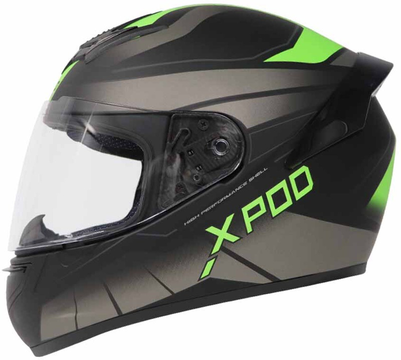 TVS X-Pod Motorbike Helmet(Black Grey)