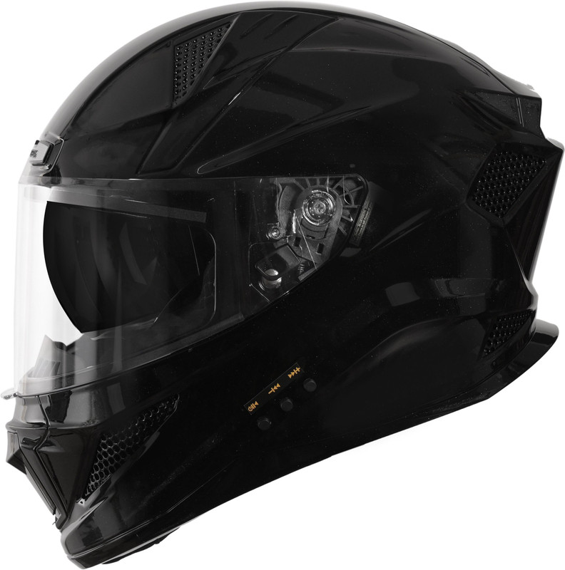 HEADFOX N2F Sharp Smart Bluetooth Full Face Waterproof Helmet for Men & Women Motorbike Helmet(Glossy Black)