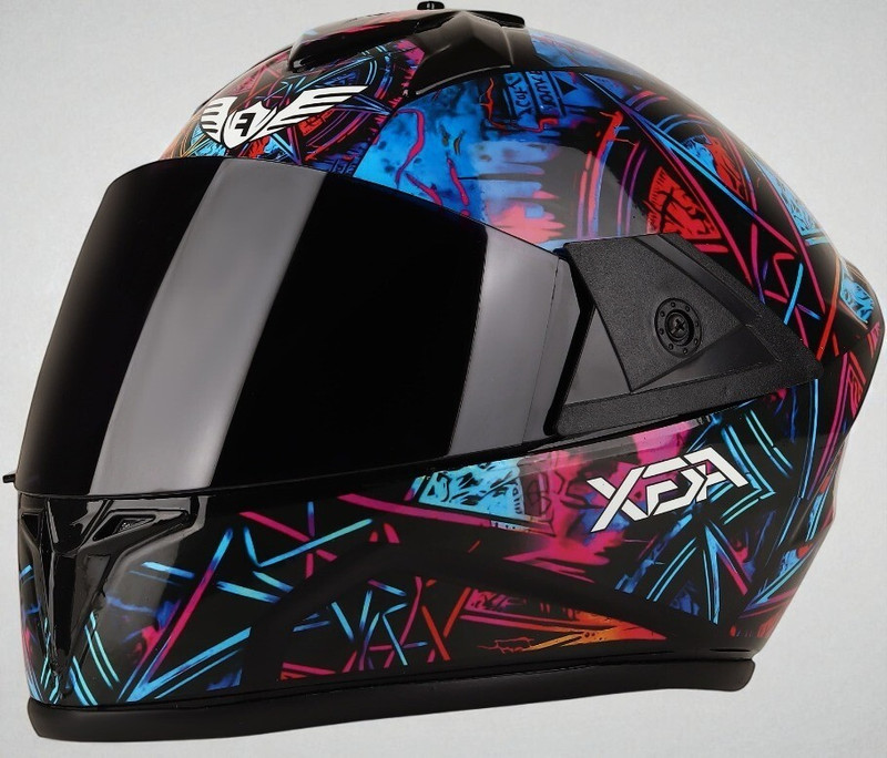 FOROLY Fighter Star HD Graphics with Anti UV PC Visor ABS Material Unisex (PP-1) Motorbike Helmet(Multicolor)