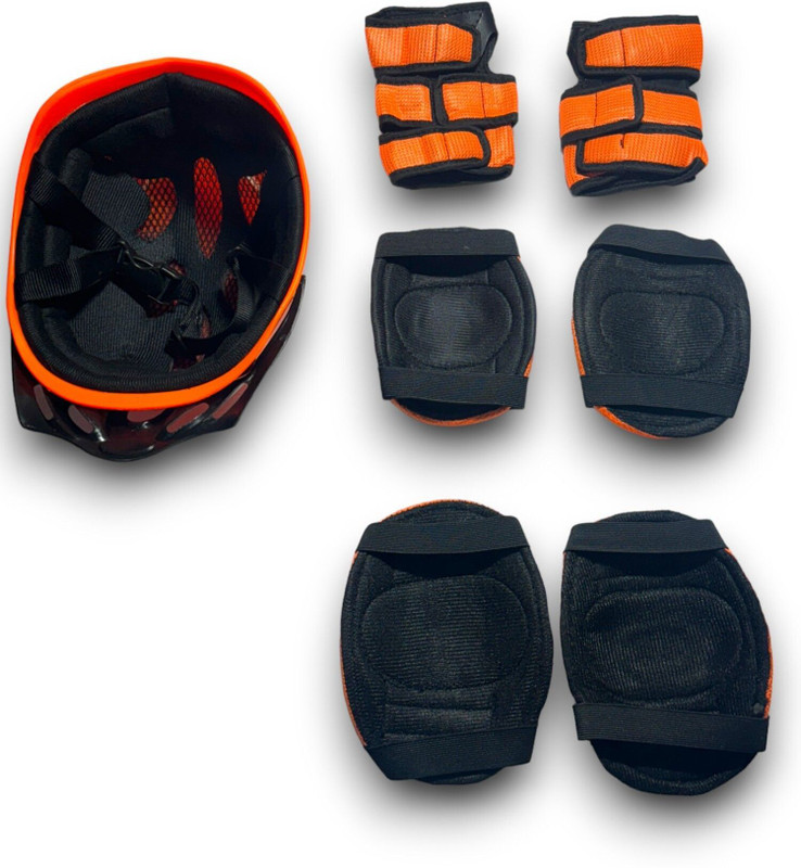 SPEEDFOX skating protection kit for kids 2-6 years with full confort and stylish colour Skating Helmet(Orange, Black)