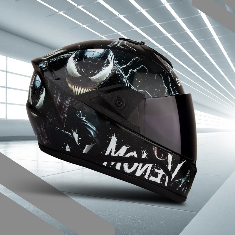 IRONVAULT Fighter ABS Material with and Unbreakable PC Visor Motorbike Helmet(Multicolor)