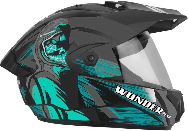 Racing-1 ABS Material Unisex with Unbreakable Visor Motorbike Helmet(Silver)