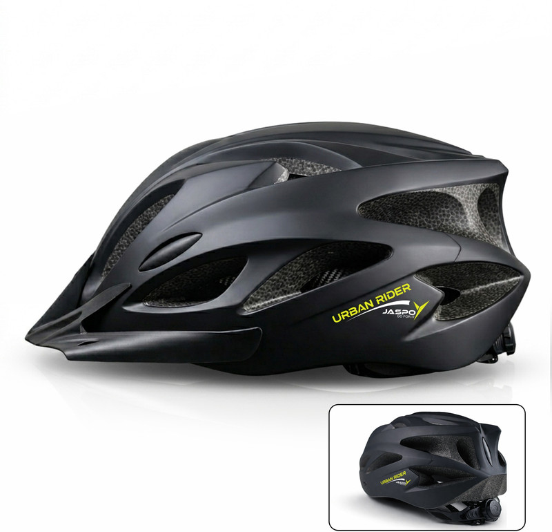 Jaspo Urban Rider Cycling Helmet for Men&Women |Detachable Visor |Adjustable (58-63cm) Cycling Helmet(Black)