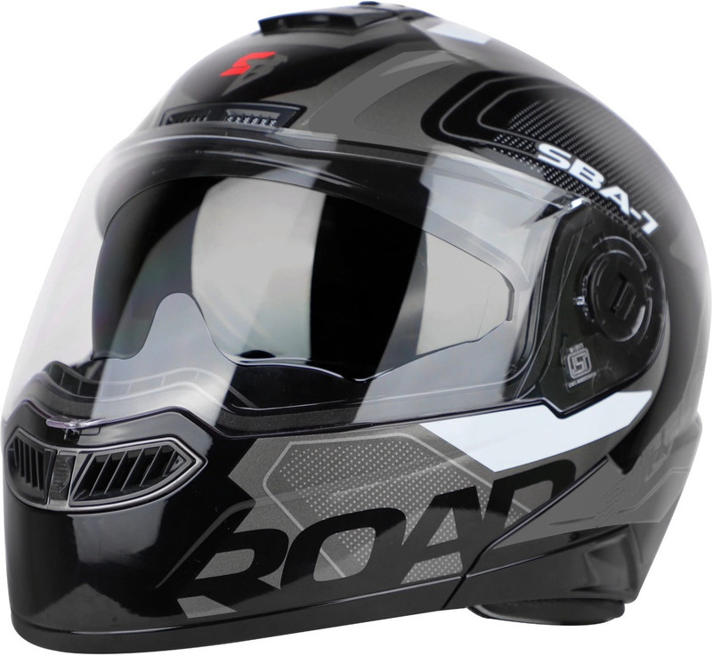 Steelbird Air SBA-7 ROAD D/V Motorbike Helmet(BLACK GREY)