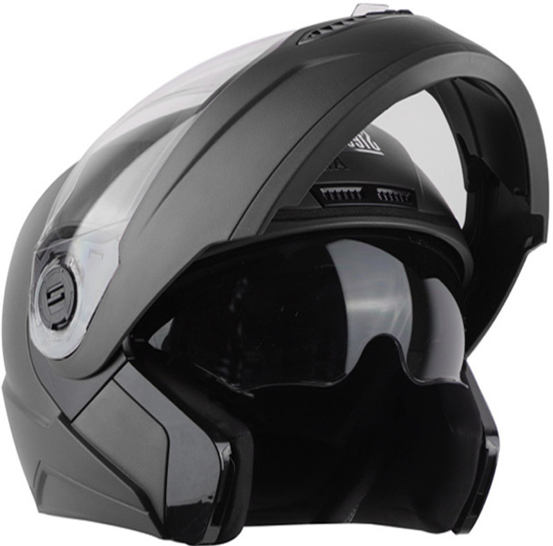Steelbird Air SBA-7 Flip-Up ISI Certified for Men and Women Size 600 MM Motorbike Helmet(Dashing Black)