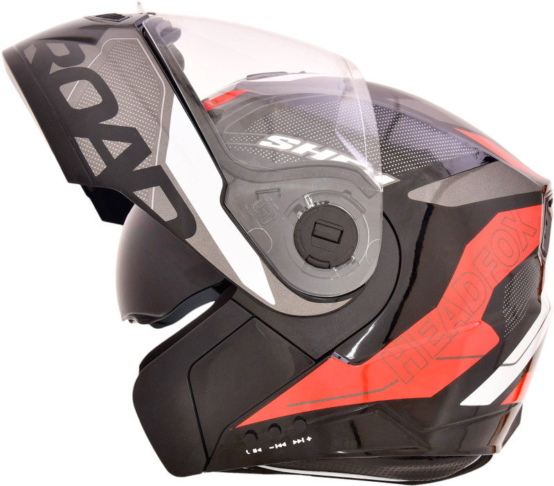 HEADFOX N2 Gloss Air 7 Smart Bluetooth Helmet: Calls, Music , GPS & Voice Asst. Road DV Motorbike Helmet(Gloss Red)
