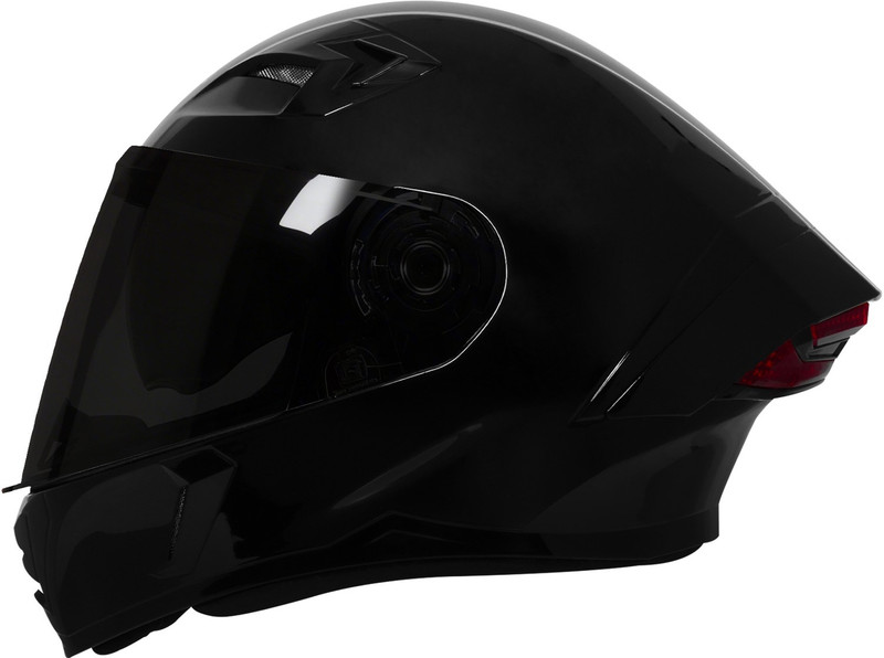 Steelbird SBA-11 7Wings LT ISI Certified Flip-Up Helmet For Men with Inner Sun Shield Motorbike Helmet(Glossy Black)