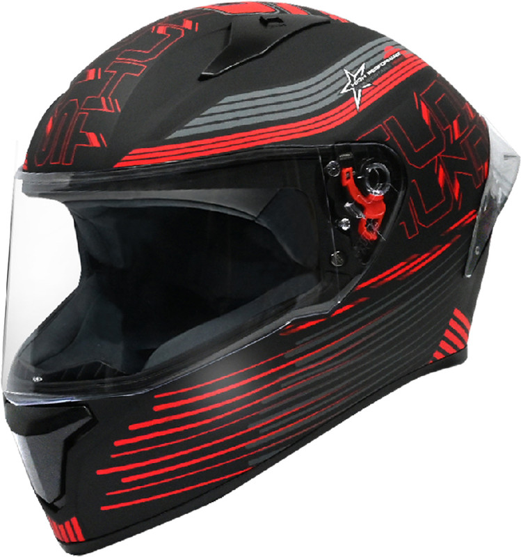 STUDDS Thunder D11 ISI Certified Full Face Graphic with Clear Visor Motorbike Helmet(MATT BLACK N2)