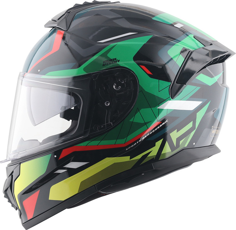 VEGA Zap Volt D/V Motorbike Helmet(Black Red)