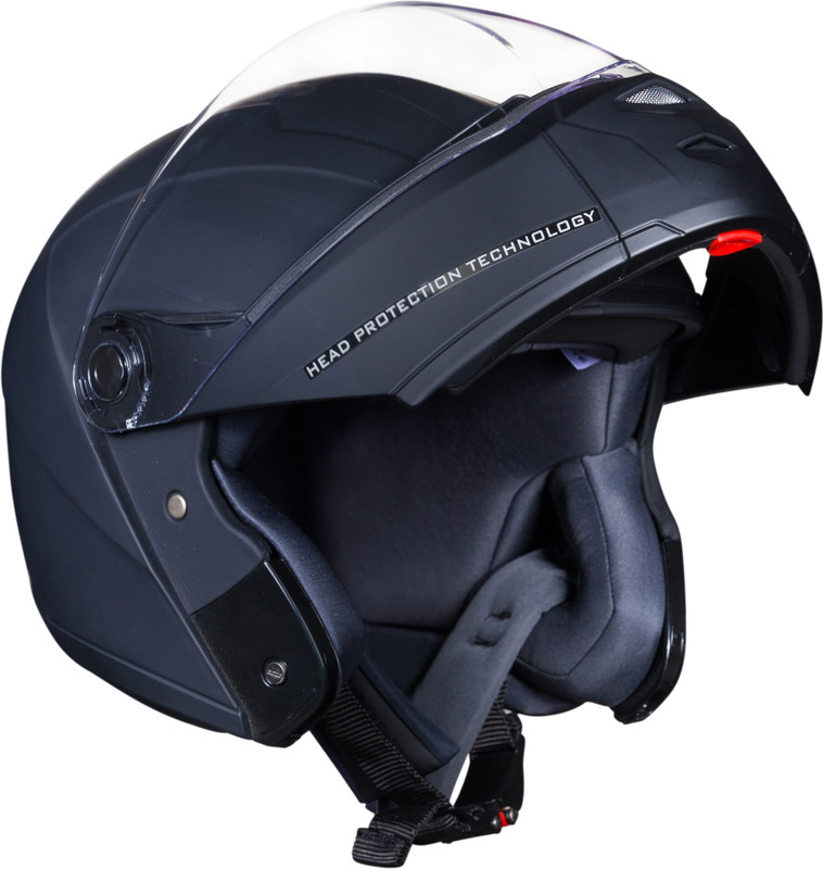 ROYAL ENFIELD Adroit Modular Flip Up with Visor |ISI Certified | for Men and Women Motorbike Helmet(Black)