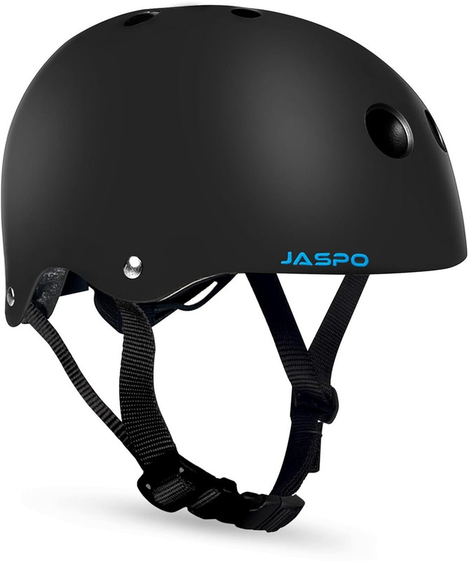 Jaspo Vault Adjustable Helmet, ABS Shell Black EPS Foam, Dial Adjuster, Lightweight Skating Helmet(Black)
