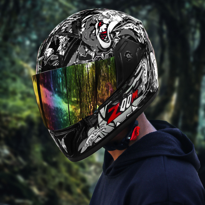 stiss SUPERSILVERRAMBO-1 Motorbike Helmet(Silver)