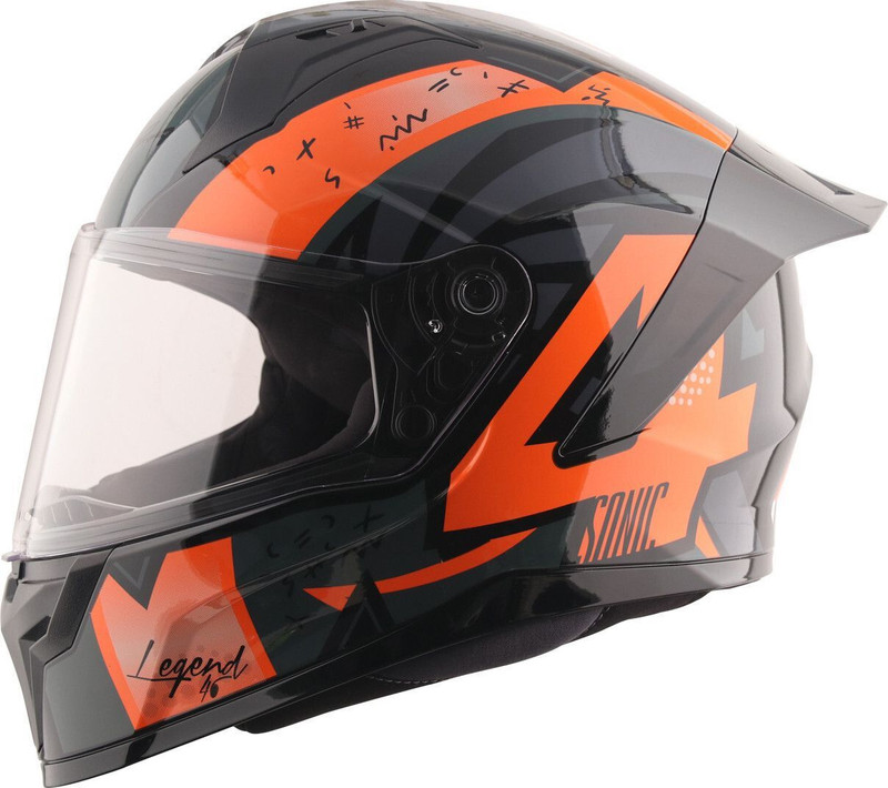 VEGA Sonic Legend Motorbike Helmet(BLACK ORANGE)