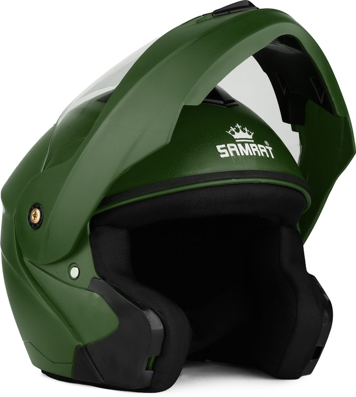 Samrat FLIP UP HELMET Motorbike Helmet(ARMY COLOUR)