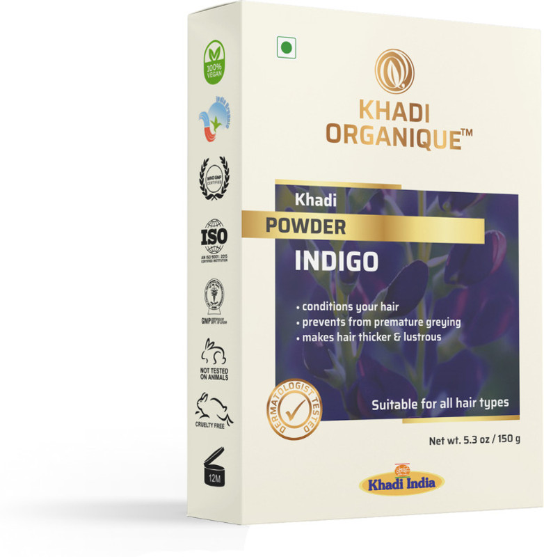 khadi ORGANIQUE 100 % Pure Indigo Powder for Hair(150 g)