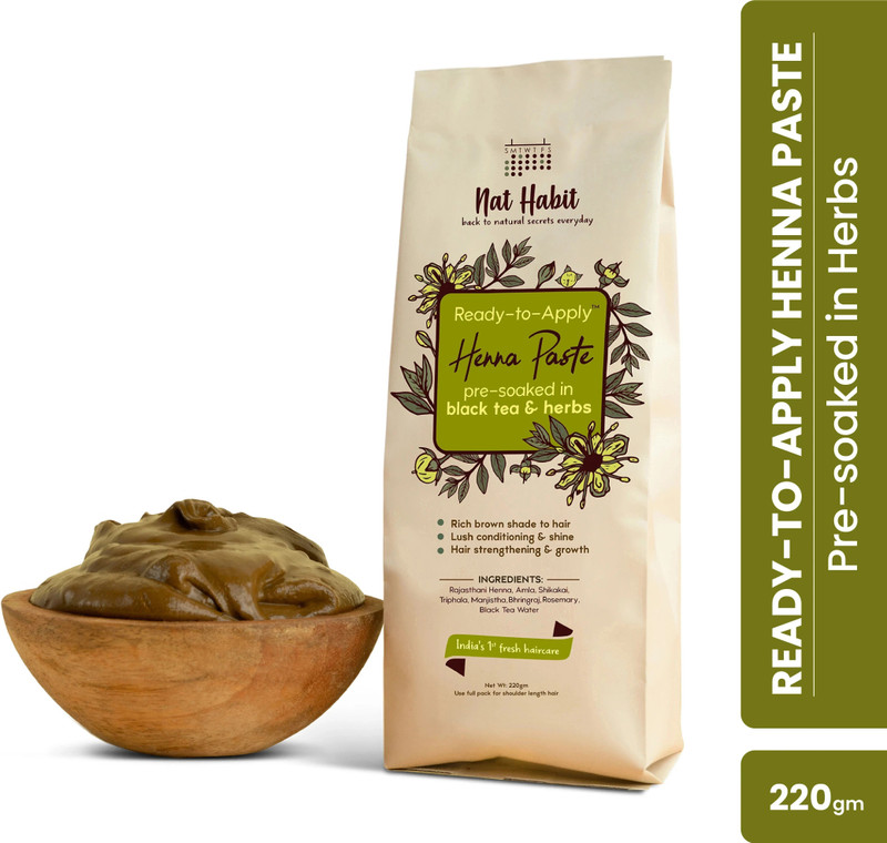 Nat Habit Ready-to-Apply Henna Paste for Hair | Hassle-free Replacement to Henna Powder(220 g)