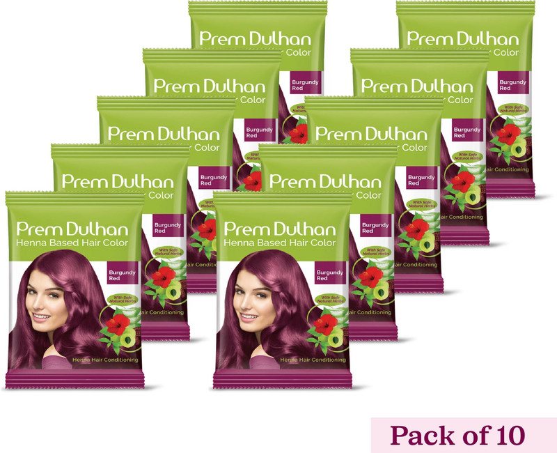 Prem Dulhan Henna Based Hair Color 15G (Pack Of 10)(150 g)