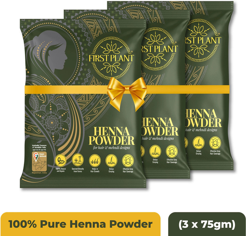 FIRST PLANT Premium Rajasthani HENNA POWDER, ORGANIC Henna for Hair Colour and Hair Care(300 g)