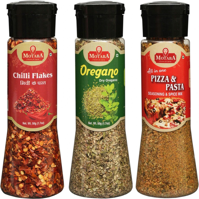 motaba masala Flakes Combo Pack Chilli Flakes 50g, Dry Oregano 50g & Pizza-Pasta Seasoning 70g(170 g)