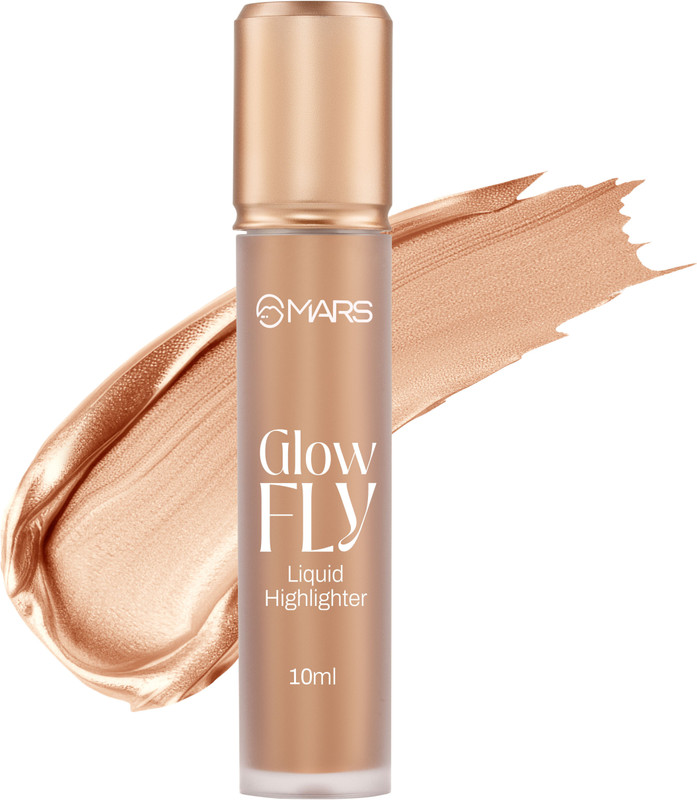 MARS Glow fly Liquid Highlighter| Enriched With Sunflower Seed Oil & Long-Lasting Highlighter(10 ml, WINGED CHAMPAGNE)