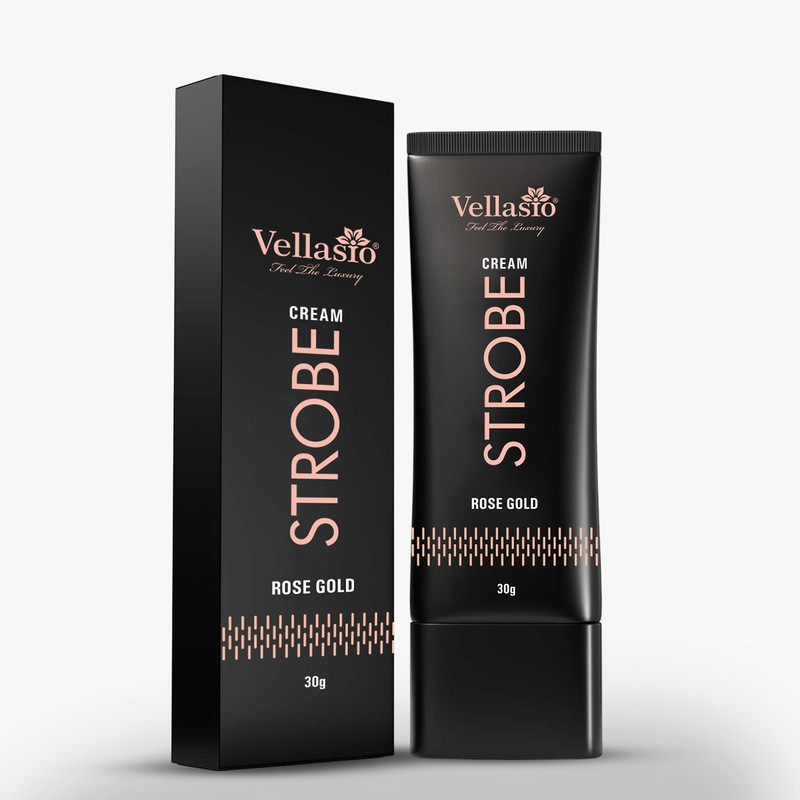 vellasio Strobe Cream Rose Gold Instant Highlighter Primer Moisturizer Makeup finish Highlighter(30 g, Rose Gold)