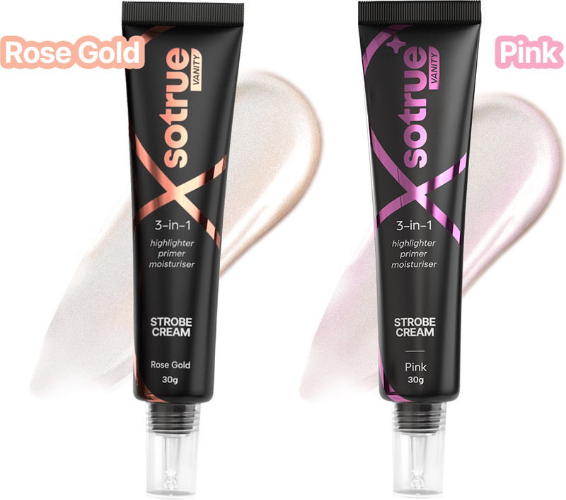 Sotrue Strobe Cream Combo-30g each| Instant Illumination|Primer+Moisturizer+ Highlighter(30 g, Rose Gold, & Pink)