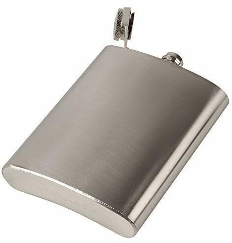 Protos India.Net stainless steel hip flask is easy to carry and take your favorite wine Stainless Steel Hip Flask(250 ml)